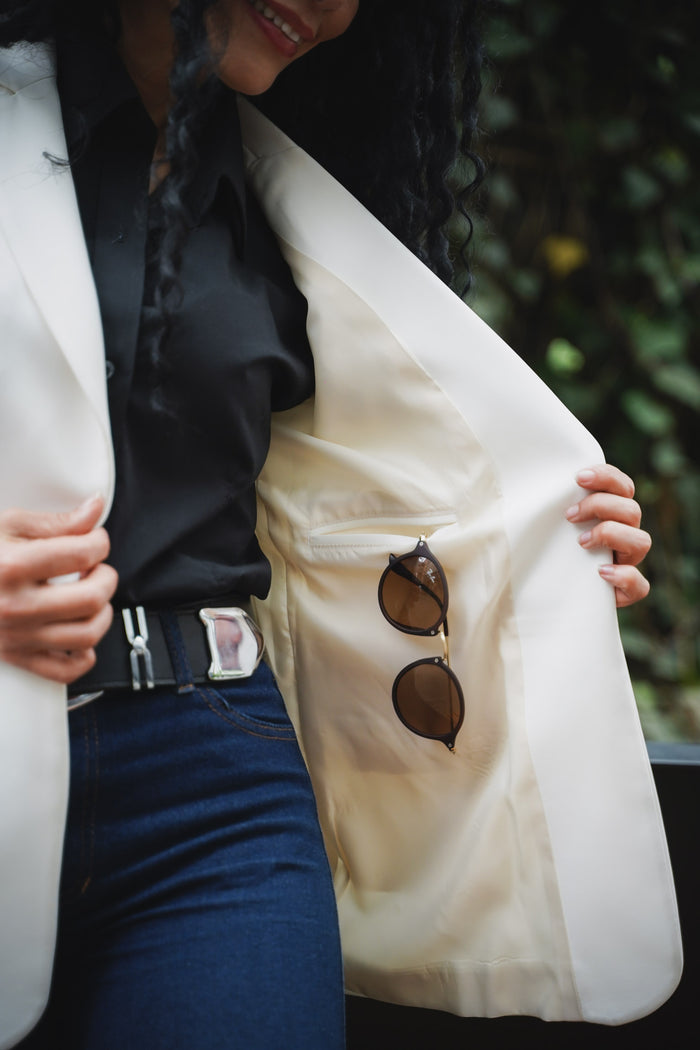 Blazer Genova Manga 3/4 Blanco - Vista 6